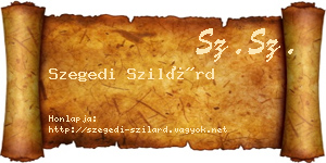 Szegedi Szilárd névjegykártya
